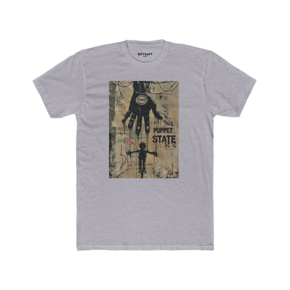 Unisex Cotton Crew Tee - Puppet State Political Art - Riff Raff Wear