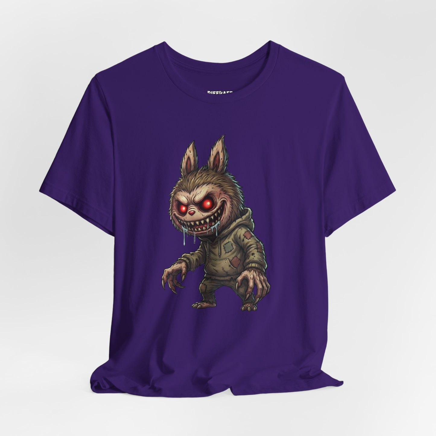 Graphic Tee — Creepy Bunny Monster Front with "F*** You and Your Lab***" Bold Back