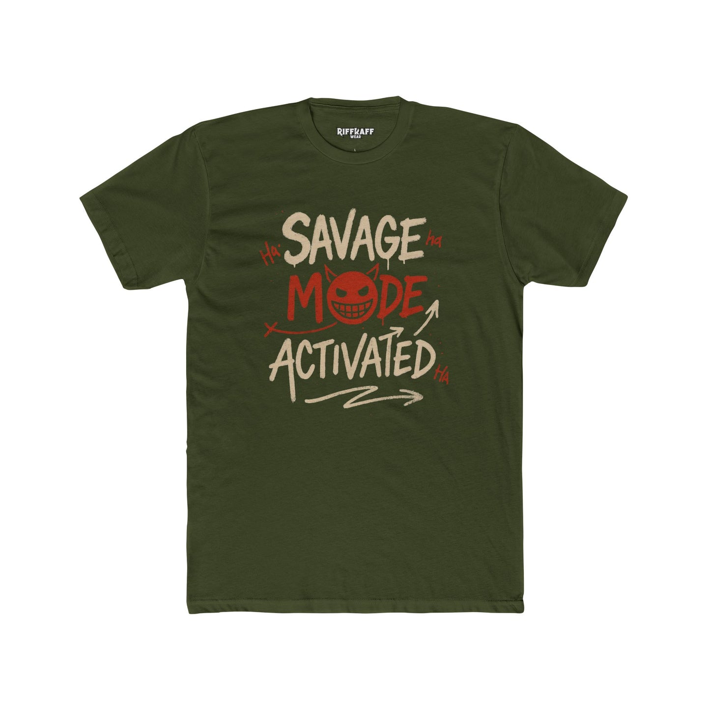 Savage Mode Activated Unisex Cotton Crew Tee – Casual Graphic Shirt for Everyday Style - Riff Raff Wear