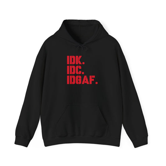 Dad Funny IDK IDC IDGAF Unisex Heavy Blend™ Hooded Sweatshirt