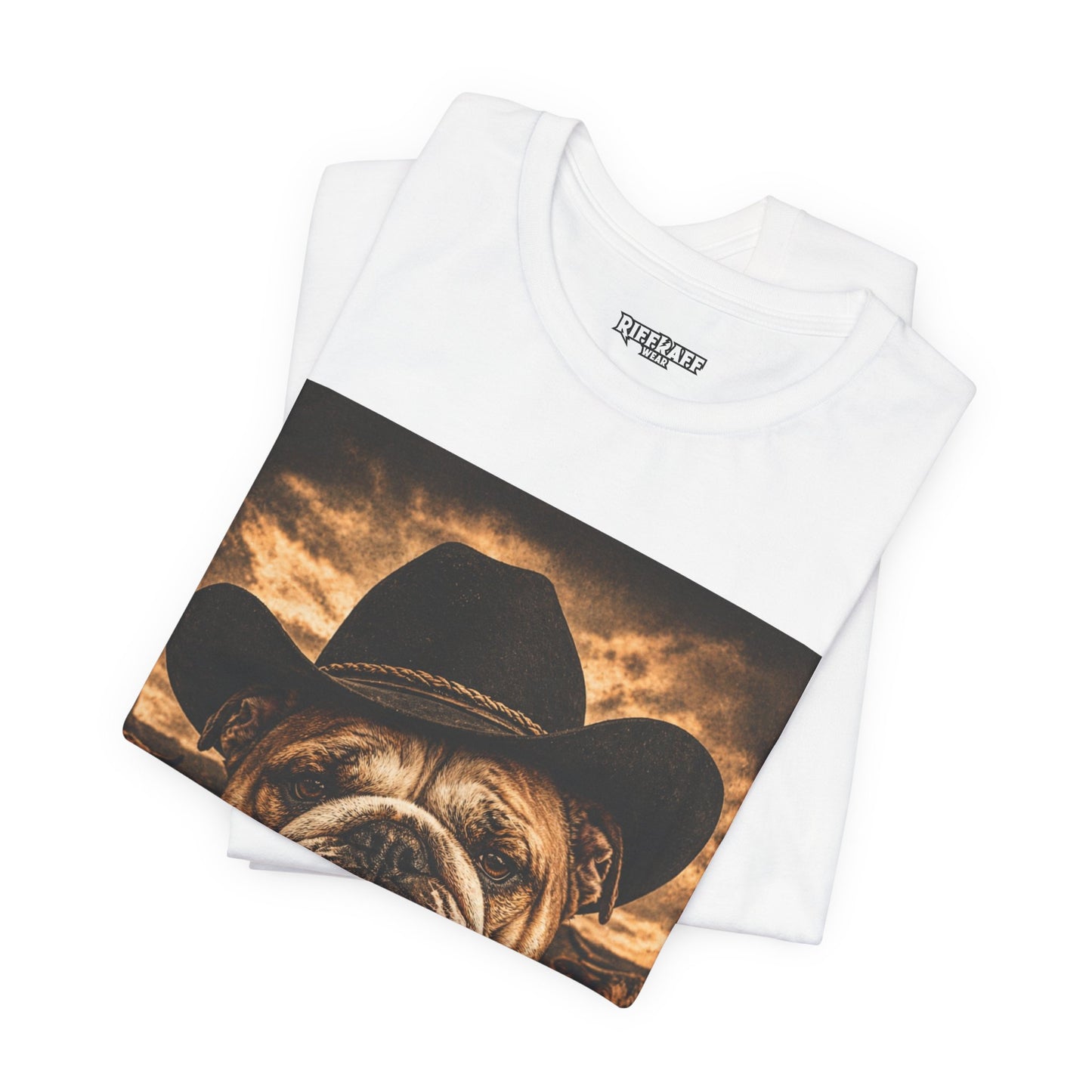 Bulldog Cowboy T‑Shirt  Vintage Western Dog Graphic Tee - Riff Raff Wear