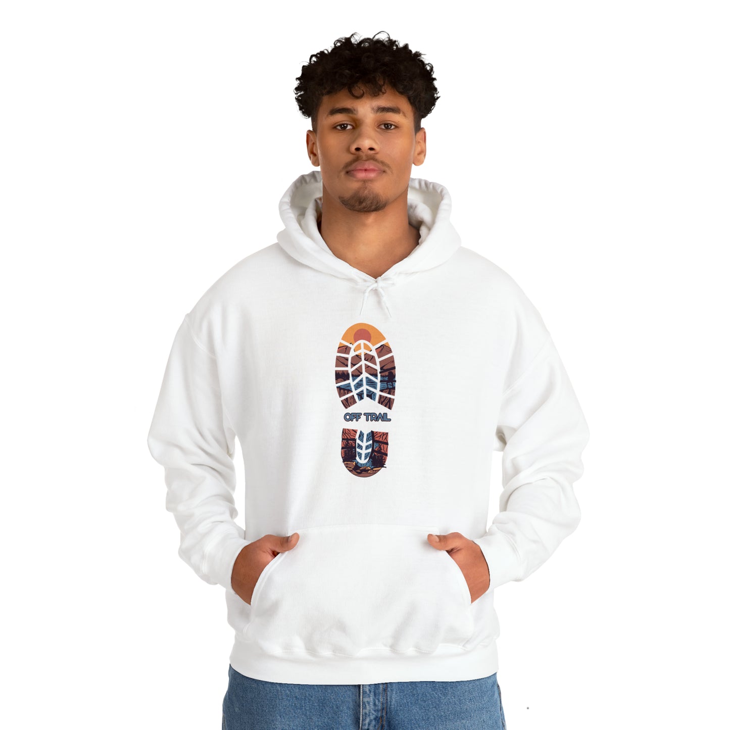 Off Trail Boot Print Unisex Heavy Blend™ Hooded Sweatshirt