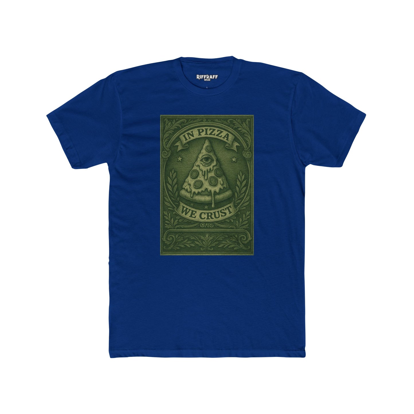 Funny Pizza Crew Tee - "In Pizza We Crust" Unisex Cotton Shirt - Riff Raff Wear