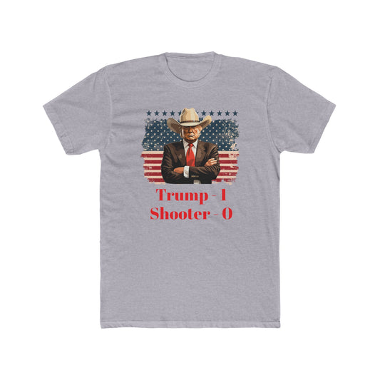 Riff Raff Wear Trump 1 Shooter 0 Unisex Cotton Crew Tee