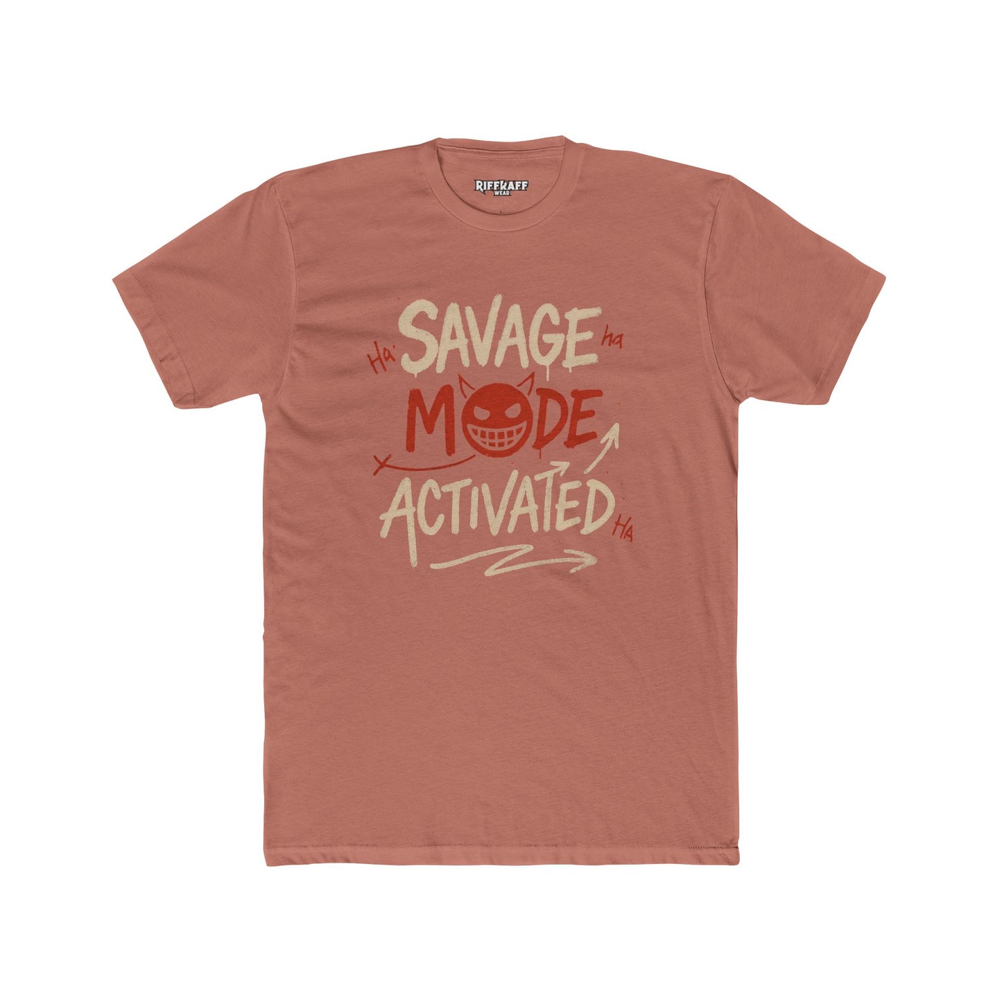 Savage Mode Activated Unisex Cotton Crew Tee – Casual Graphic Shirt for Everyday Style - Riff Raff Wear
