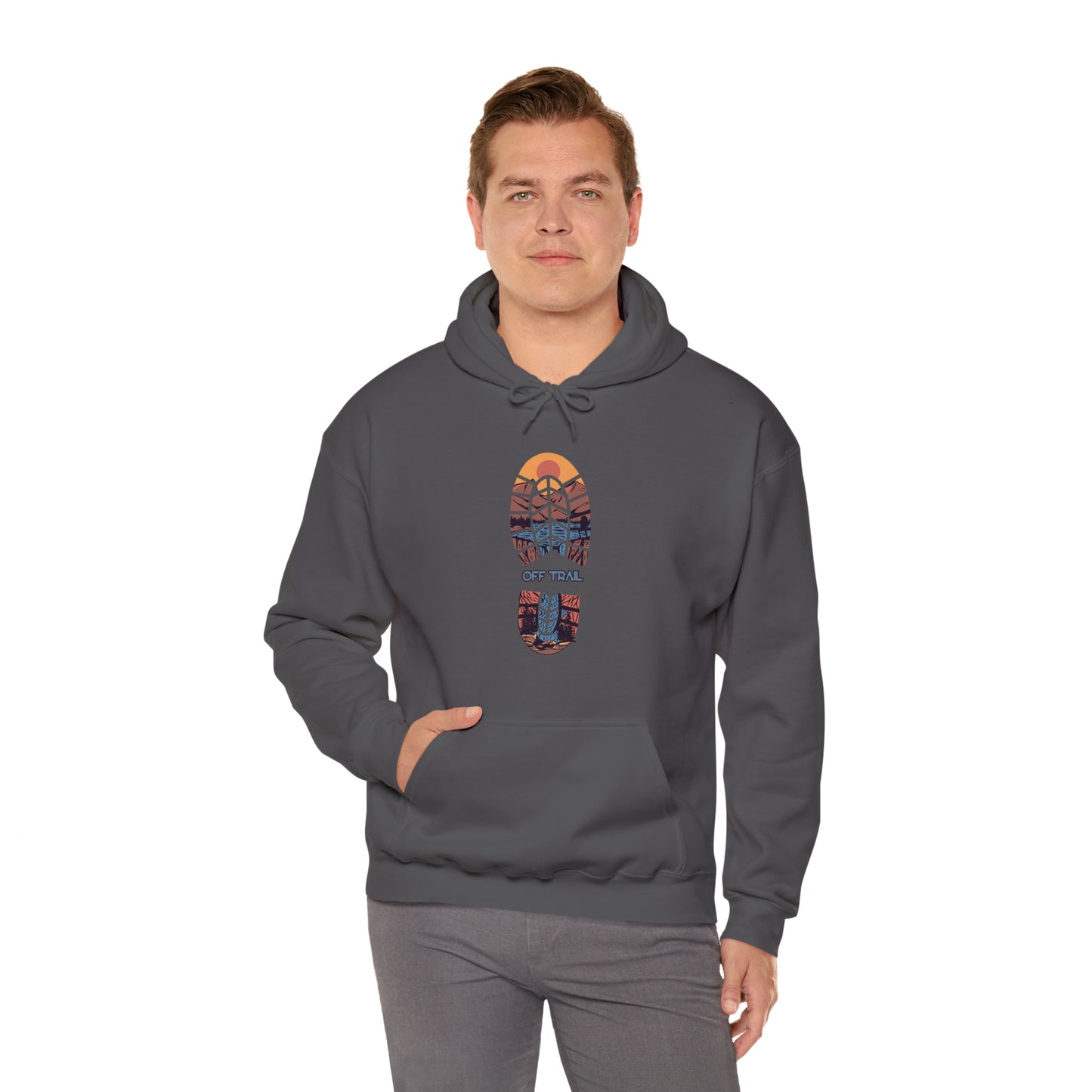 Off Trail Boot Print Unisex Heavy Blend™ Hooded Sweatshirt