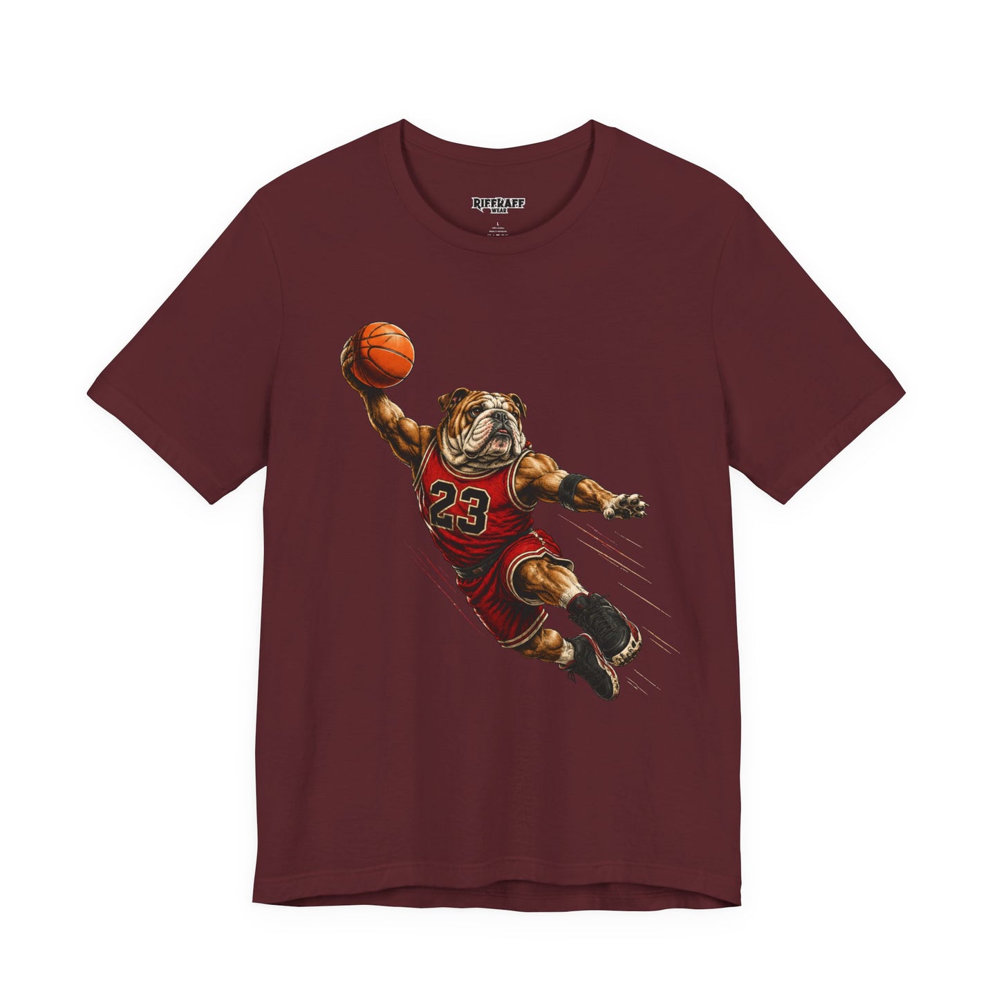 Bulldog Dunk Basketball T‑Shirt, Retro #23 Slam Dunk Graphic Tee