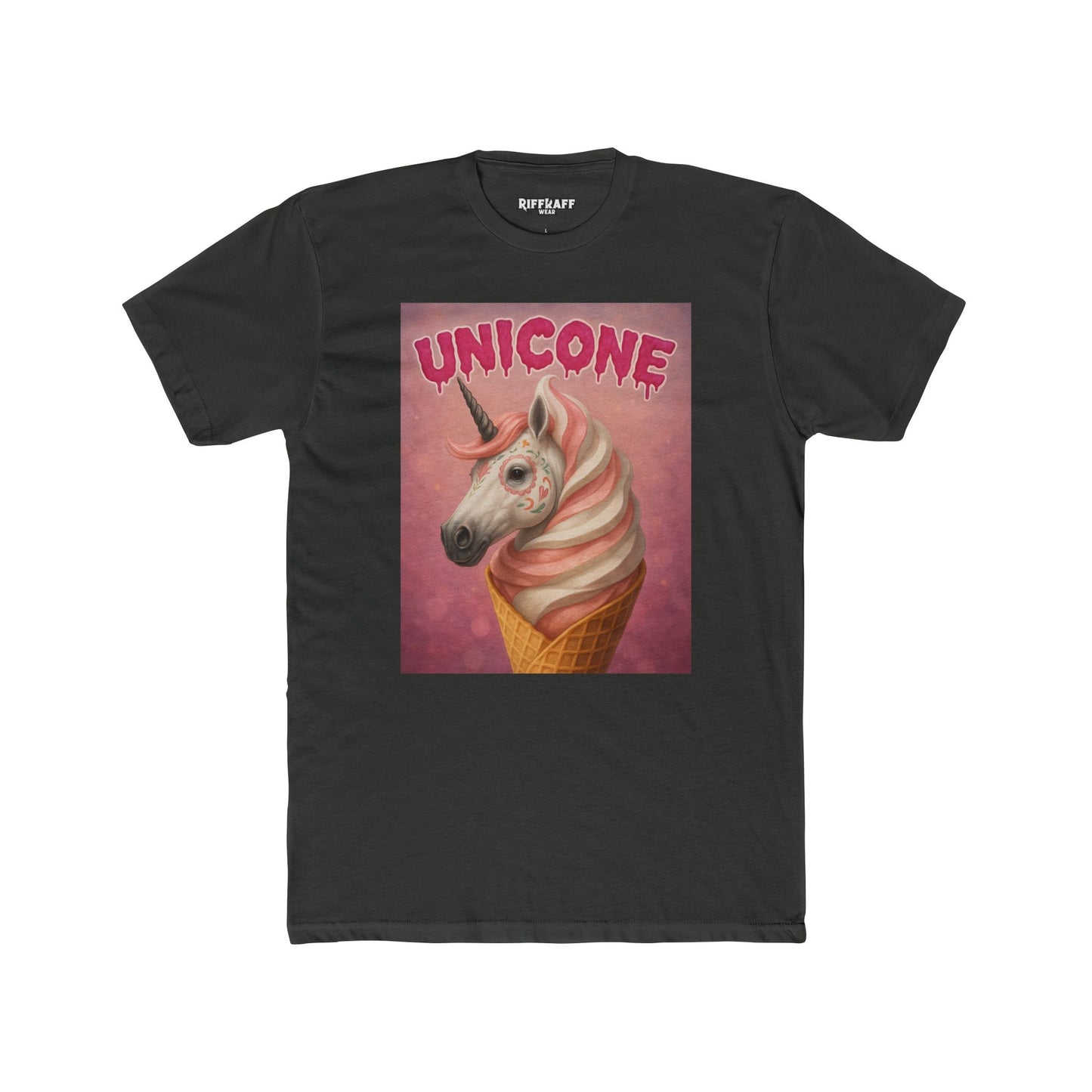 Whimsical Unicone Crew Tee - Fun Unicorn Ice Cream Graphic T-Shirt - Riff Raff Wear