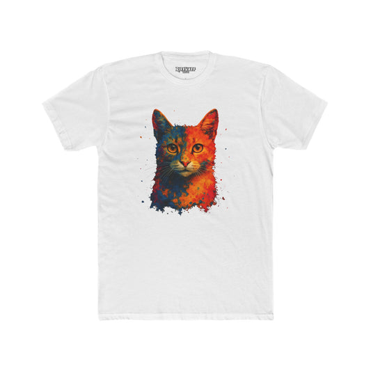 Vibrant Cat Art Unisex Cotton Crew Tee - Riff Raff Wear