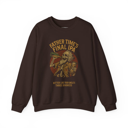 Funny Unisex Crewneck Sweatshirt - Father Time's Final IPA Design - Riff Raff Wear Underground