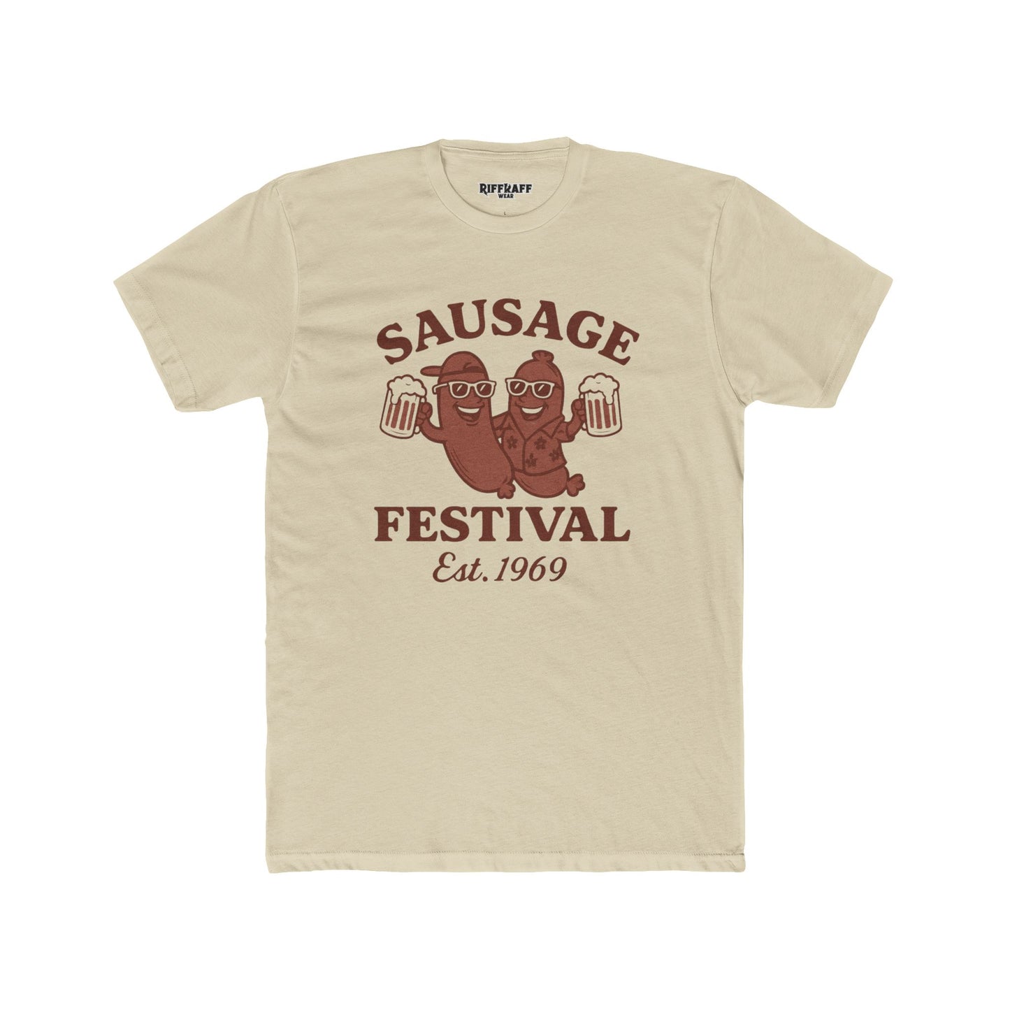 Sausage Festival Unisex Cotton Crew Tee | Fun & Festive Shirt for Food Lovers - Riff Raff Wear