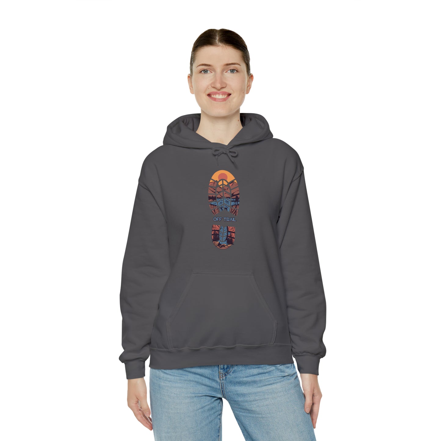 Off Trail Boot Print Unisex Heavy Blend™ Hooded Sweatshirt