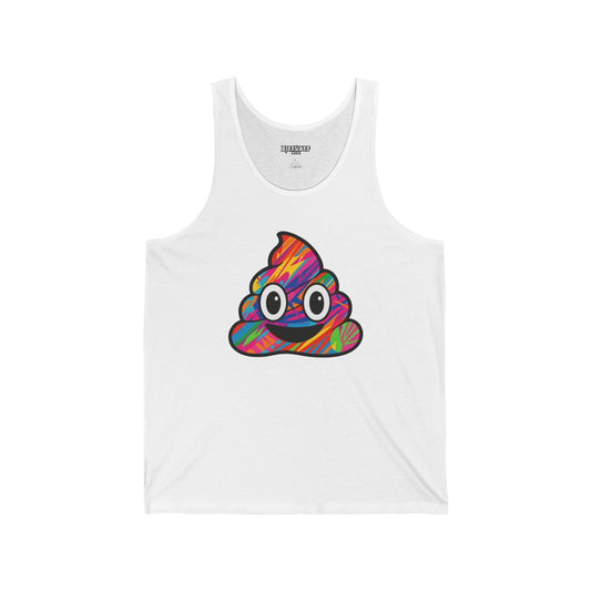 Colorful Poop Emoji Unisex Jersey Tank - Fun and Playful Top for Casual Outings - Riff Raff Wear