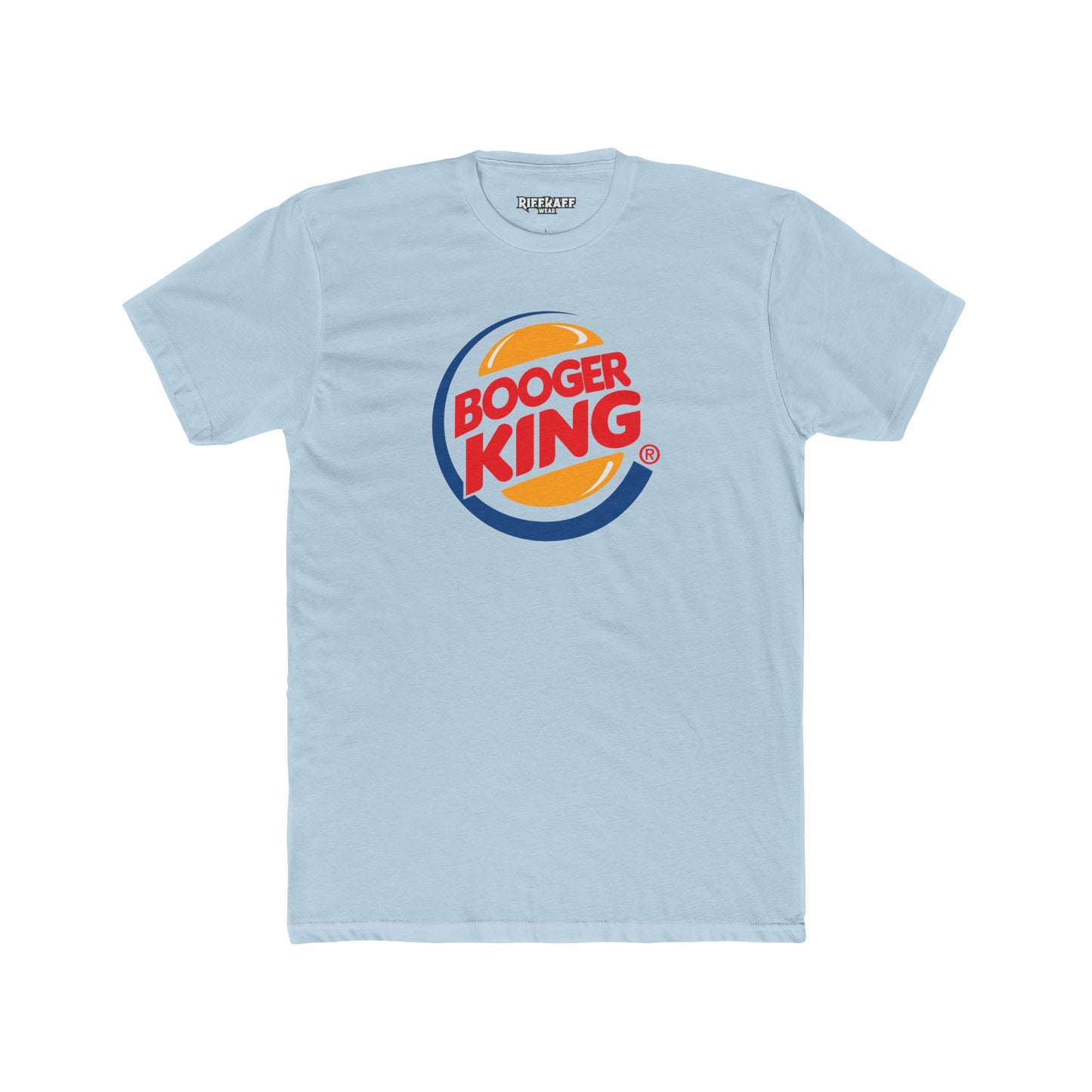 Funny 'Booger King' Unisex Cotton Crew Tee - Humorous T-Shirt for Kids and Adults - Parody Logo Series - Riff Raff Wear