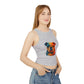 Colorful Bulldog Print Micro Rib Racer Tank Top - Riff Raff Wear