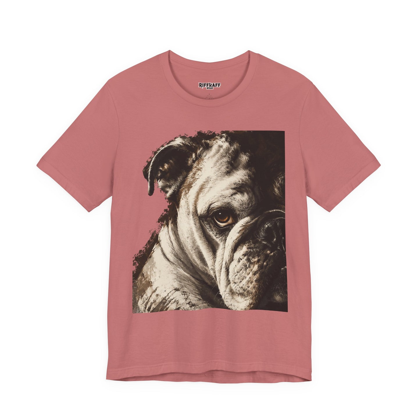 Bulldog Portrait T-Shirt Vintage Sepia Dog Graphic Tee