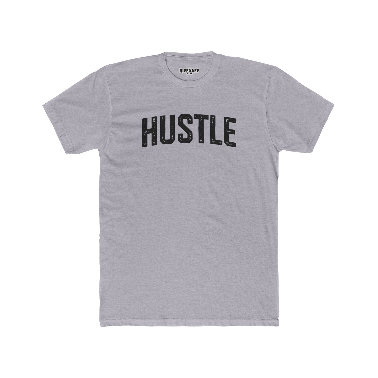 Hustle Unisex Cotton Crew Tee - Motivational Graphic T-Shirt - Riff Raff Wear - Fitness