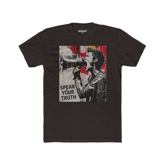 Unisex Cotton Crew Tee - "Speak Your Truth" Political Art - Riff Raff Wear