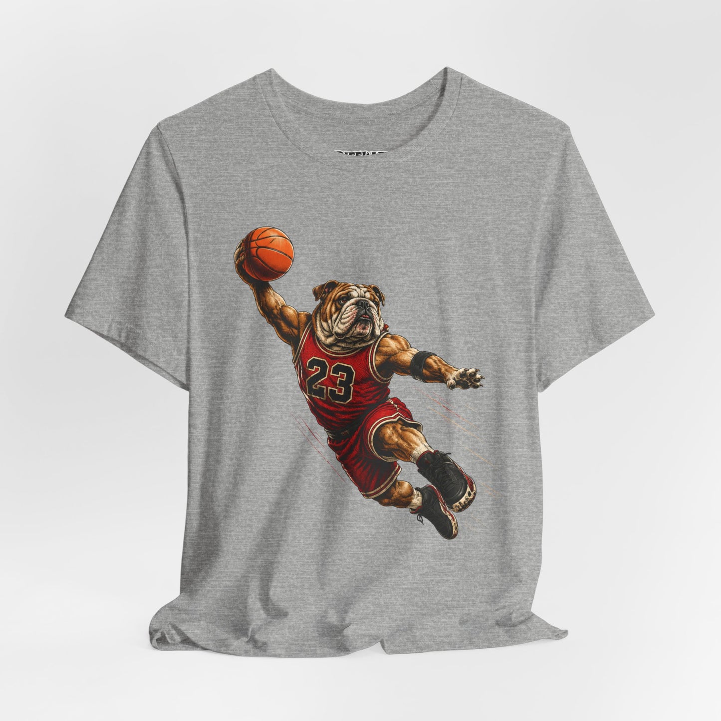 Bulldog Dunk Basketball T‑Shirt, Retro #23 Slam Dunk Graphic Tee