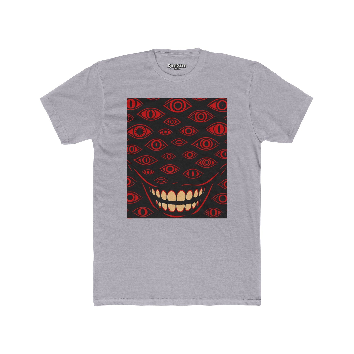 Menacing Smiley Unisex Cotton Crew Tee - Bold Graphic - Riff Raff Wear