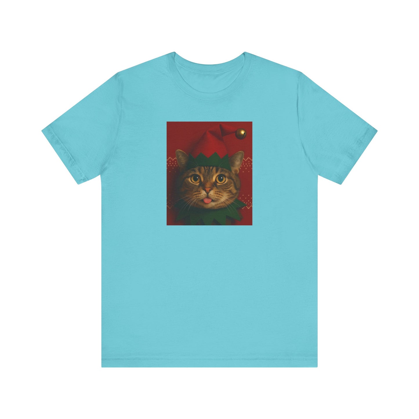Festive Cat Elf T-Shirt, Christmas Tee, Holiday Gift, Cute Cat Lover Shirt, Unisex Apparel, Funny Christmas Top - Riff Raff Wear
