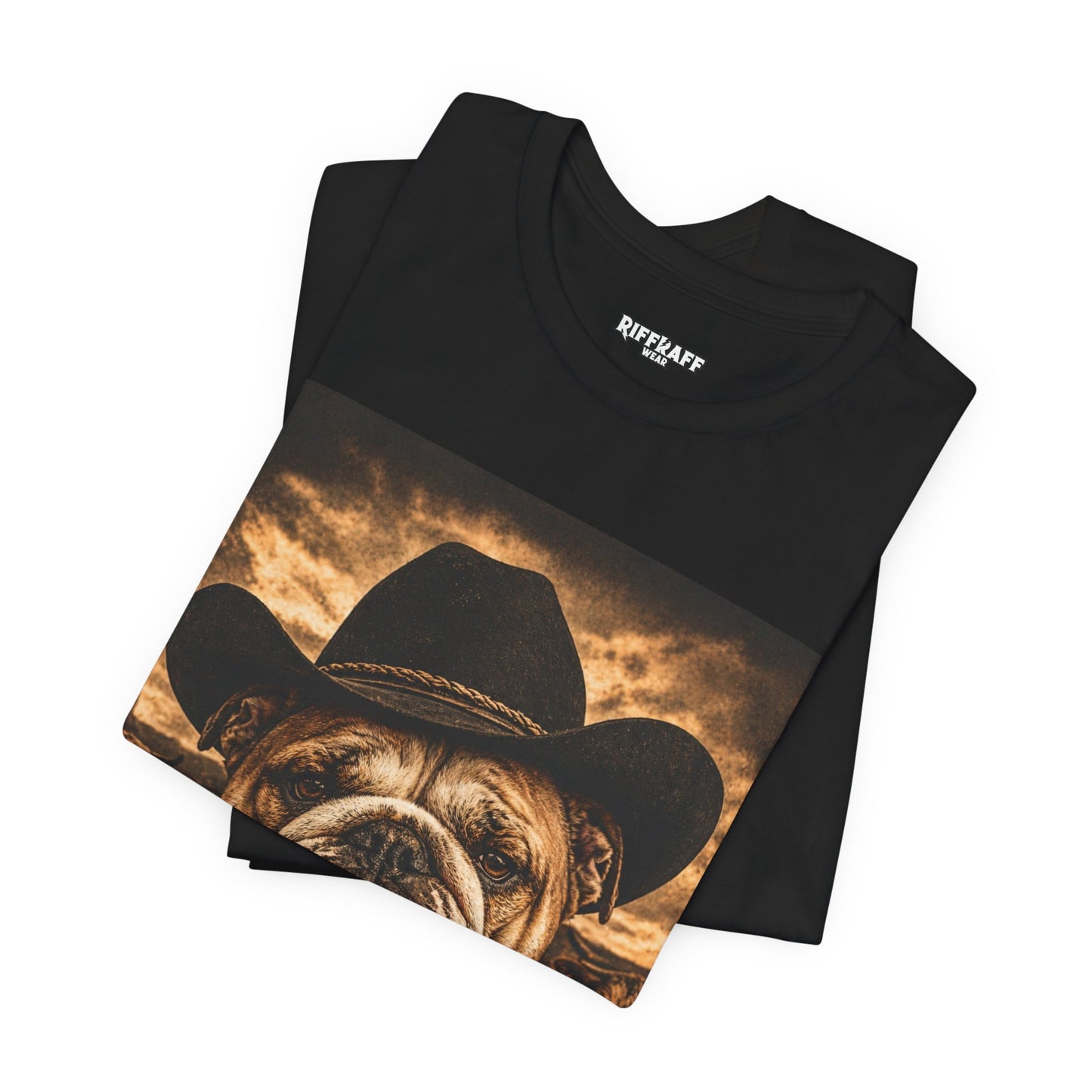 Bulldog Cowboy T‑Shirt  Vintage Western Dog Graphic Tee - Riff Raff Wear