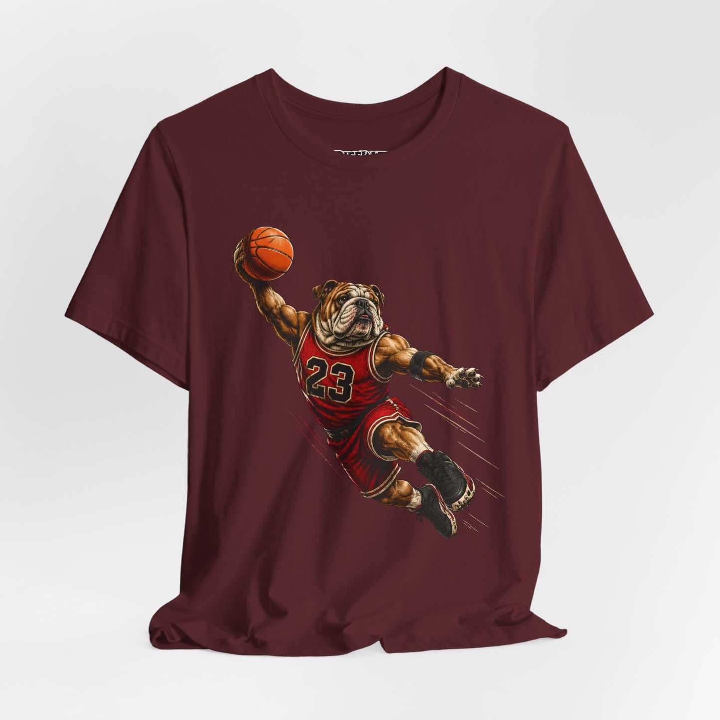 Bulldog Dunk Basketball T‑Shirt, Retro #23 Slam Dunk Graphic Tee