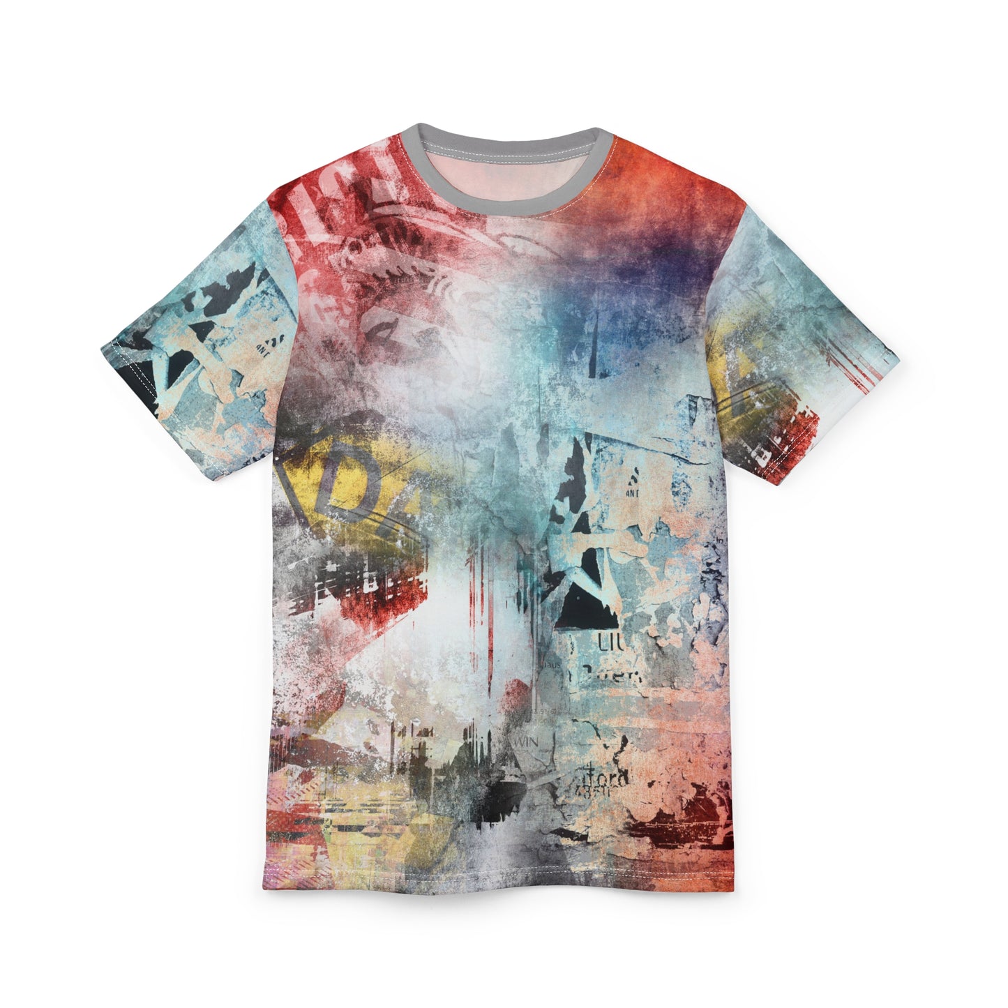Colorful Abstract Unisex Cut & Sew Tee - Unique Artistic Design for Casual Wear - Riff Raff Wear
