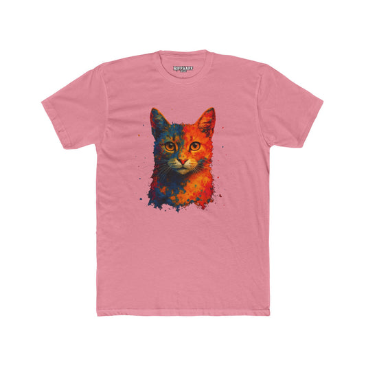 Vibrant Cat Art Unisex Cotton Crew Tee - Riff Raff Wear