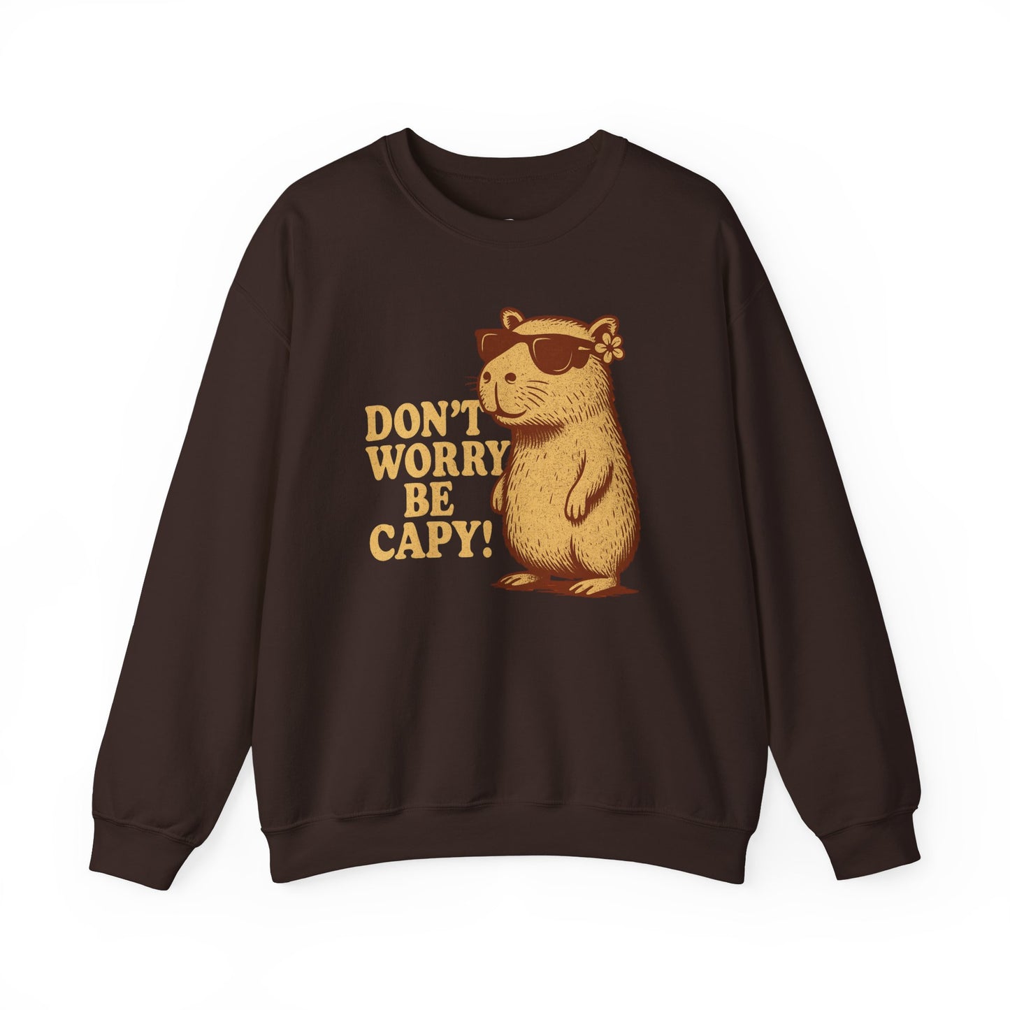 Don't Worry Be Capy! - Unisex Heavy Blend Crewneck Sweatshirt - Riff Raff Wear