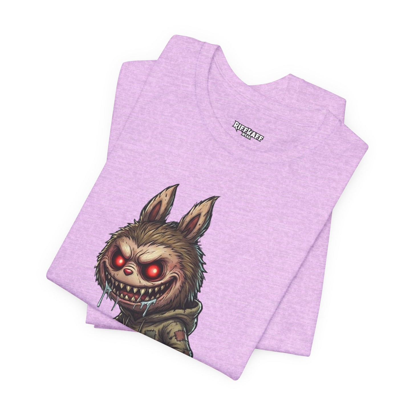 Graphic Tee — Creepy Bunny Monster Front with "F*** You and Your Lab***" Bold Back