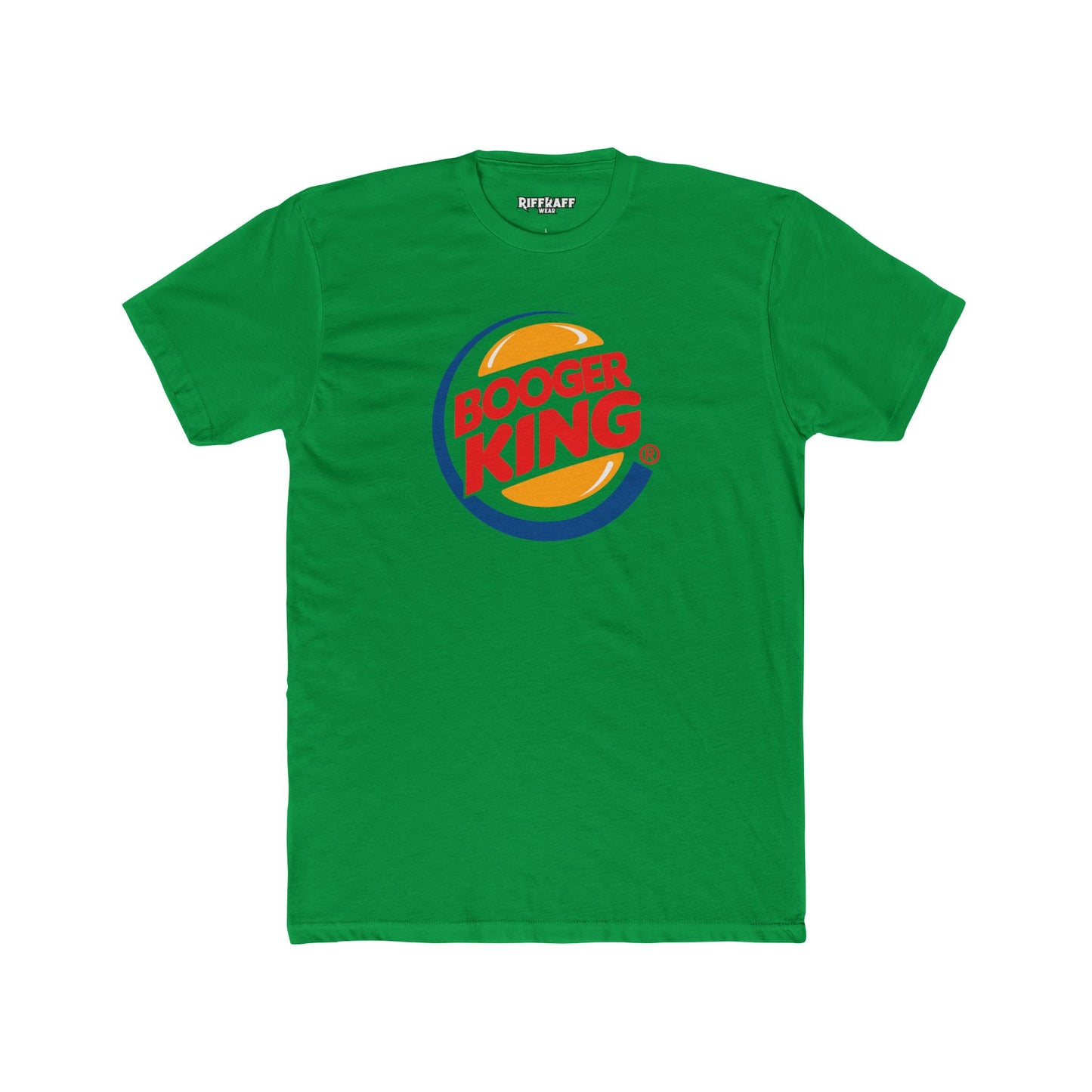 Funny 'Booger King' Unisex Cotton Crew Tee - Humorous T-Shirt for Kids and Adults - Parody Logo Series - Riff Raff Wear