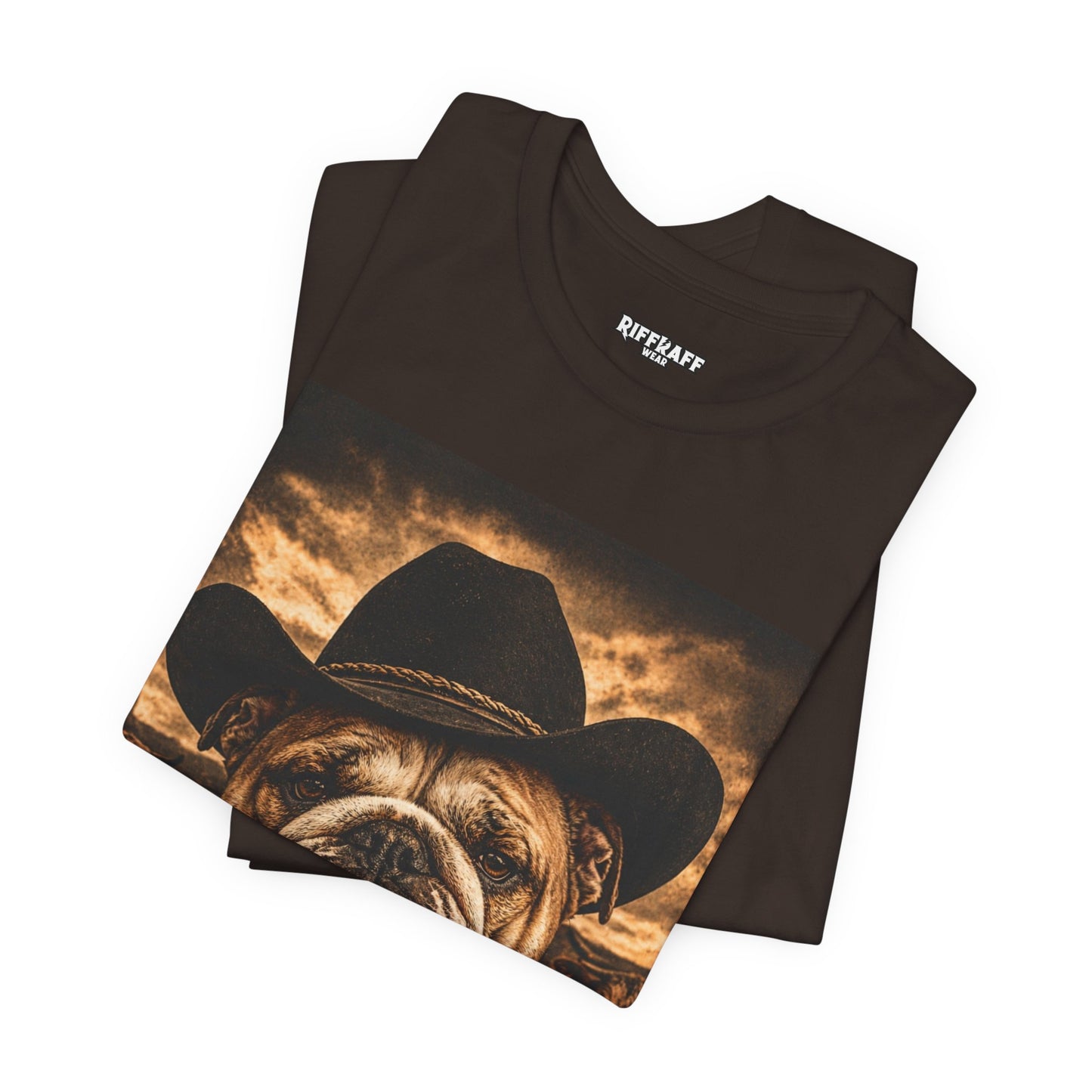 Bulldog Cowboy T‑Shirt  Vintage Western Dog Graphic Tee - Riff Raff Wear