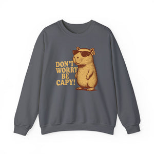 Don't Worry Be Capy! - Unisex Heavy Blend Crewneck Sweatshirt - Riff Raff Wear