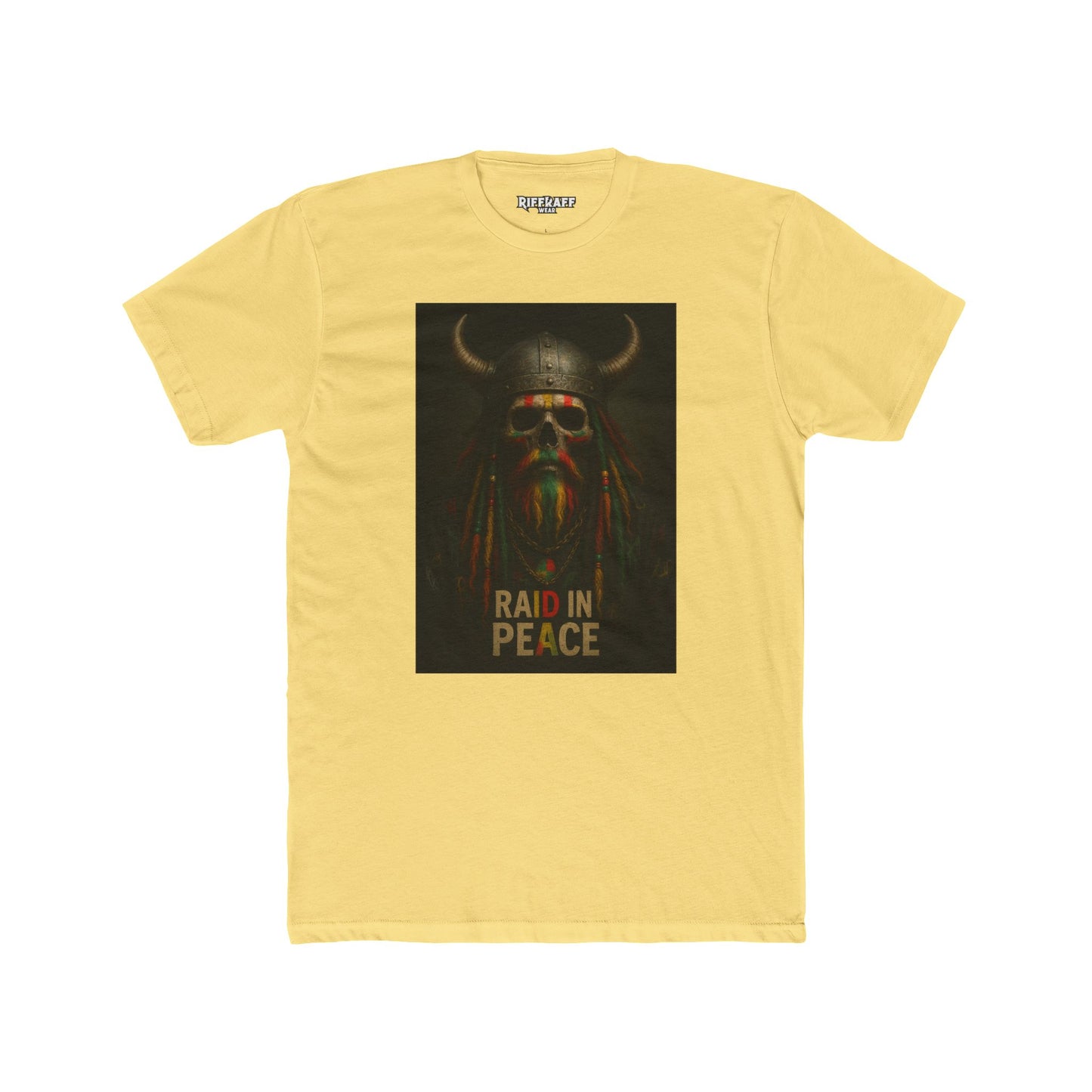 Raid in Peace Viking Unisex Cotton Crew Tee - Casual Graphic T-Shirt for Norse Mythology Fans - Riff Raff Wear