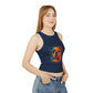 Colorful Bulldog Print Micro Rib Racer Tank Top - Riff Raff Wear