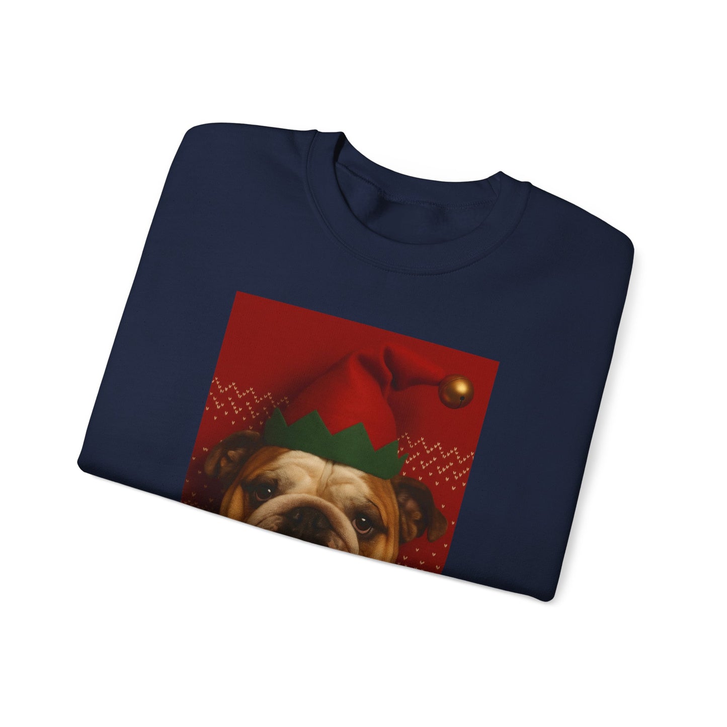 Festive Bulldog Christmas Sweatshirt, Cozy Sweatshirt, Holiday Apparel, Dog Lover Gift, Christmas Sweater, Fun Winter Outfit - Rif Raff Wear