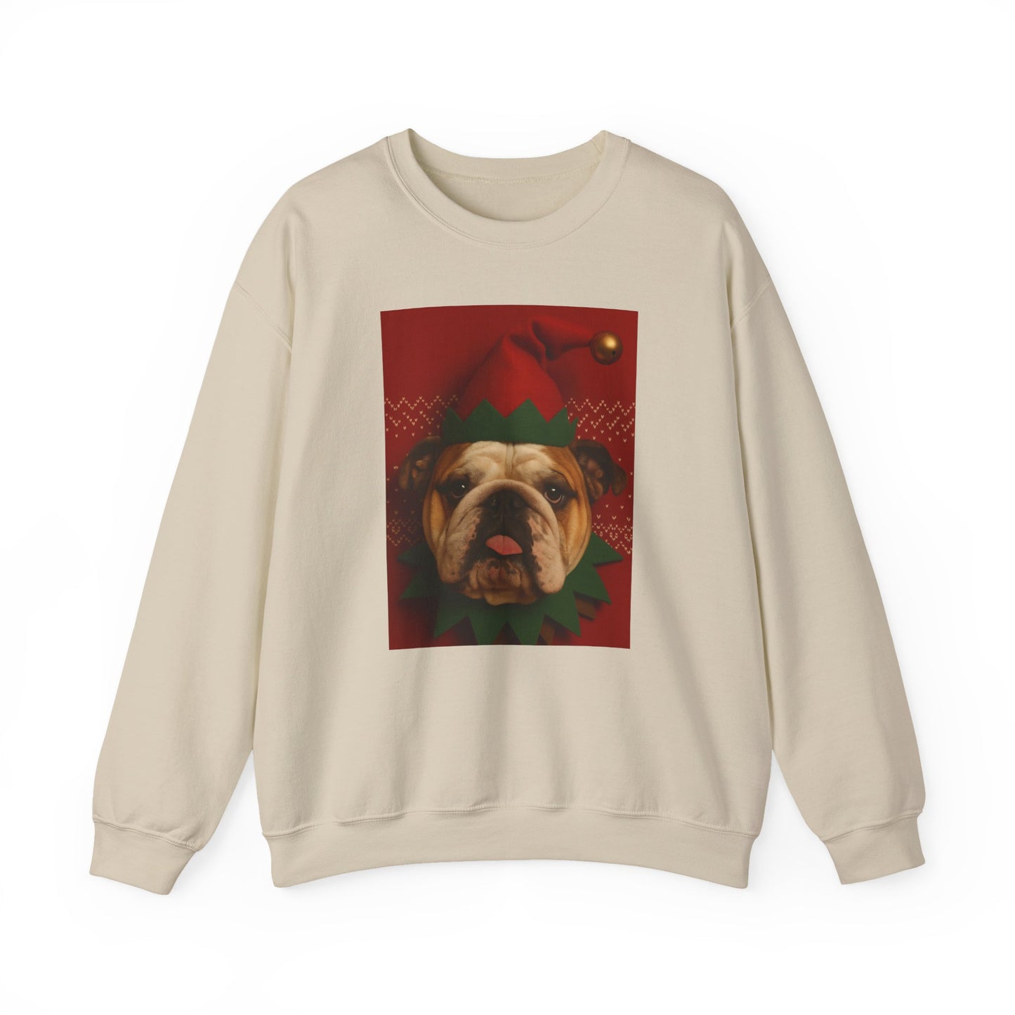 Festive Bulldog Christmas Sweatshirt, Cozy Sweatshirt, Holiday Apparel, Dog Lover Gift, Christmas Sweater, Fun Winter Outfit - Rif Raff Wear