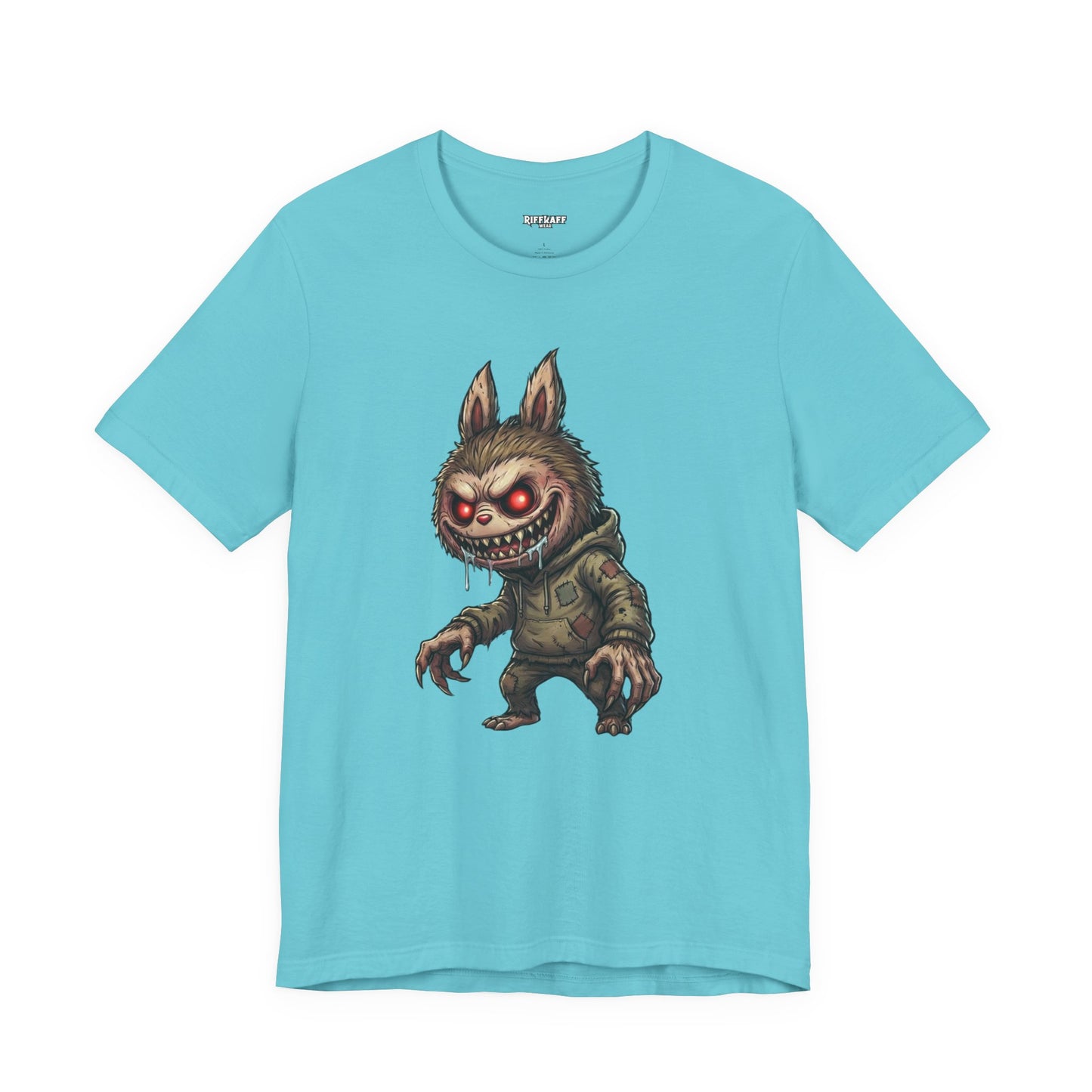 Graphic Tee — Creepy Bunny Monster Front with "F*** You and Your Lab***" Bold Back
