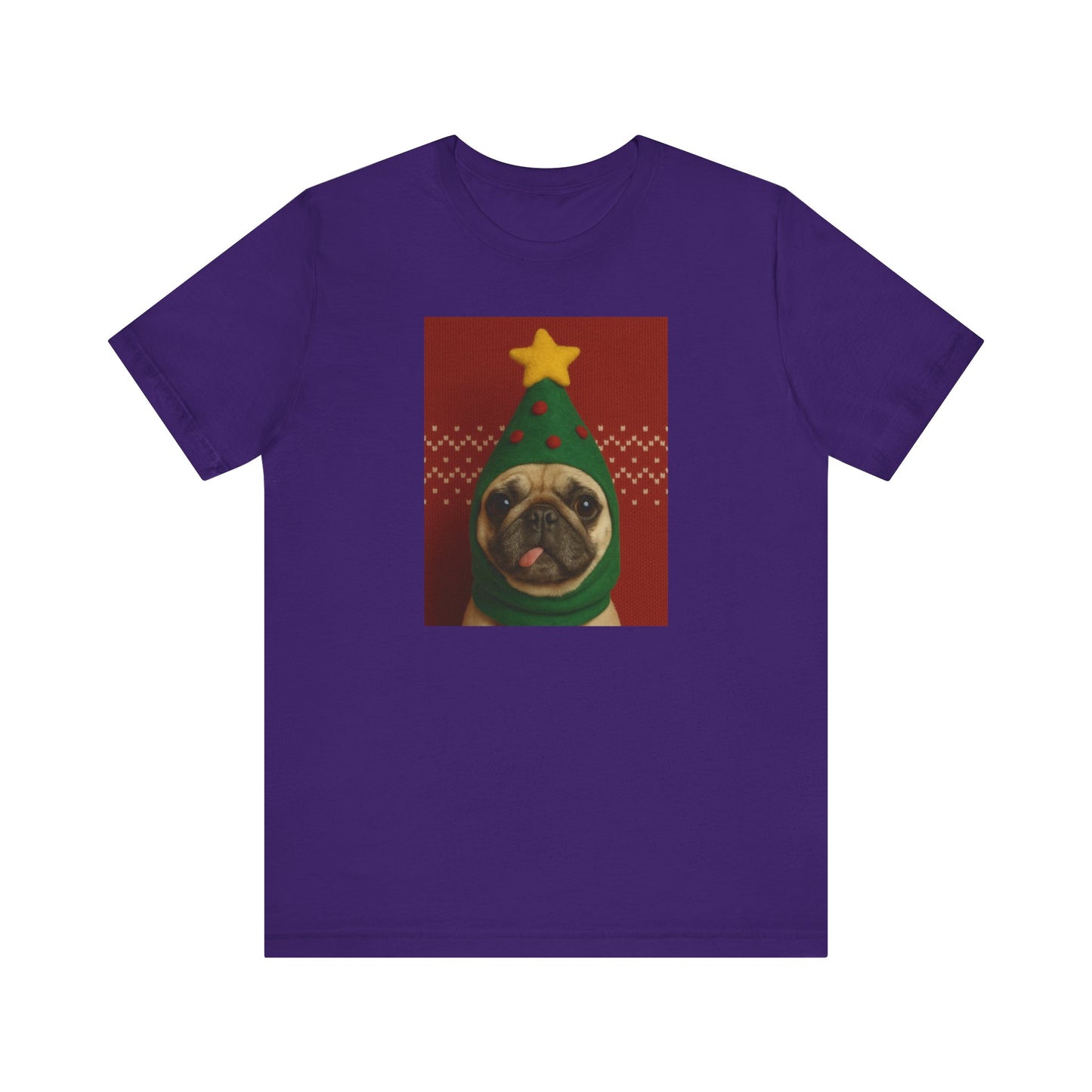 Christmas Pug Tee | Unisex Jersey Short Sleeve Tee, Fun Holiday T-Shirt, Cute Dog Shirt, Gift for Pet Lovers, Festive Apparel, Party Wear - Riff Raff Wear