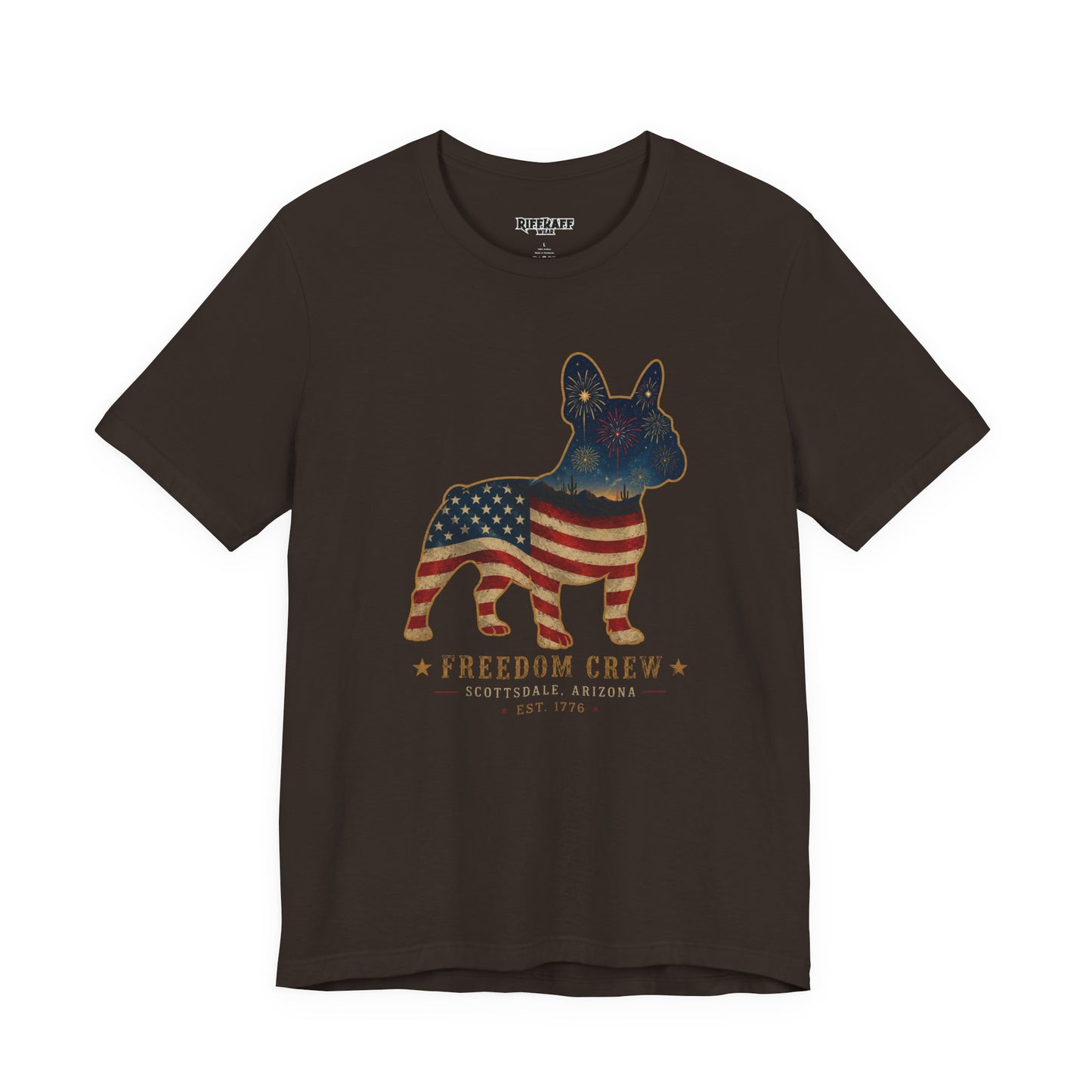 Freedom Crew Frenchie T-Shirt – Patriotic Bulldog Flag Tee