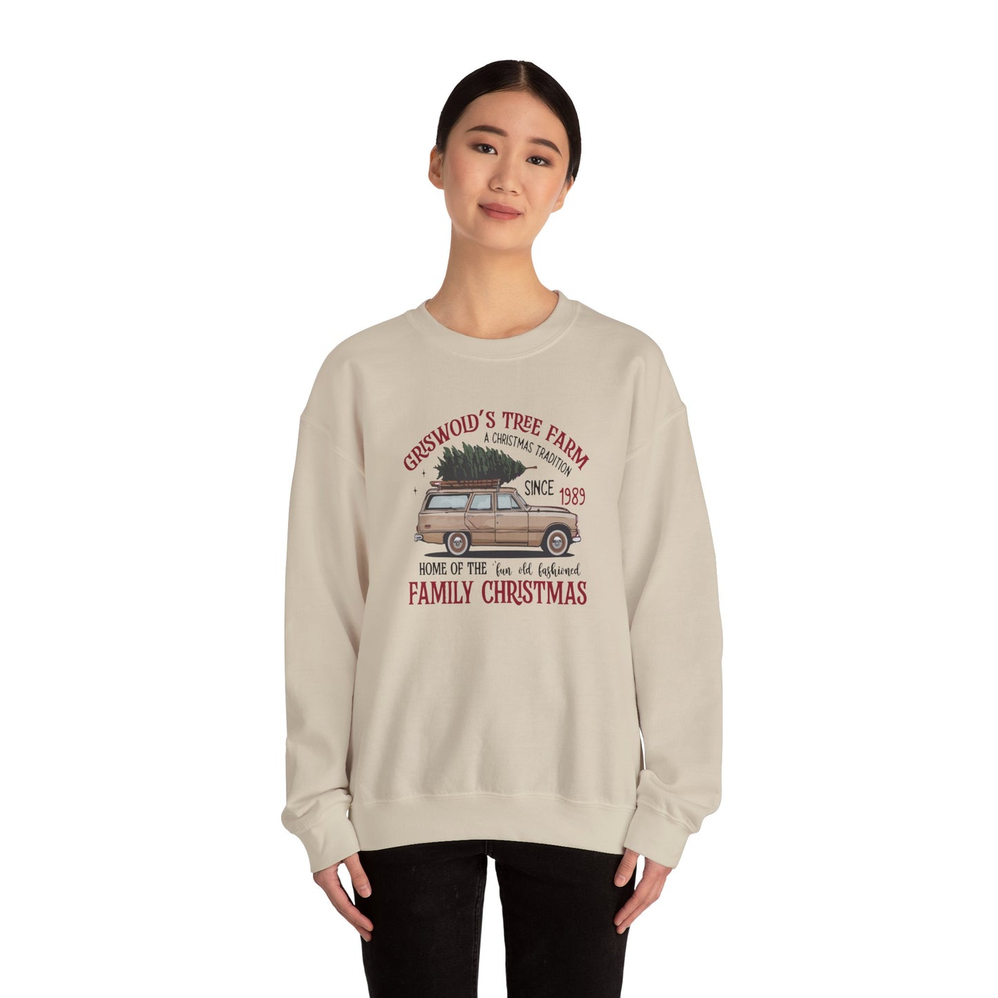 Cozy Christmas Sweatshirt, Vintage Tree Farm Crewneck, Holiday Gift, Family Gatherings, Winter Wear, Festive Apparel - Riff Raff Wear