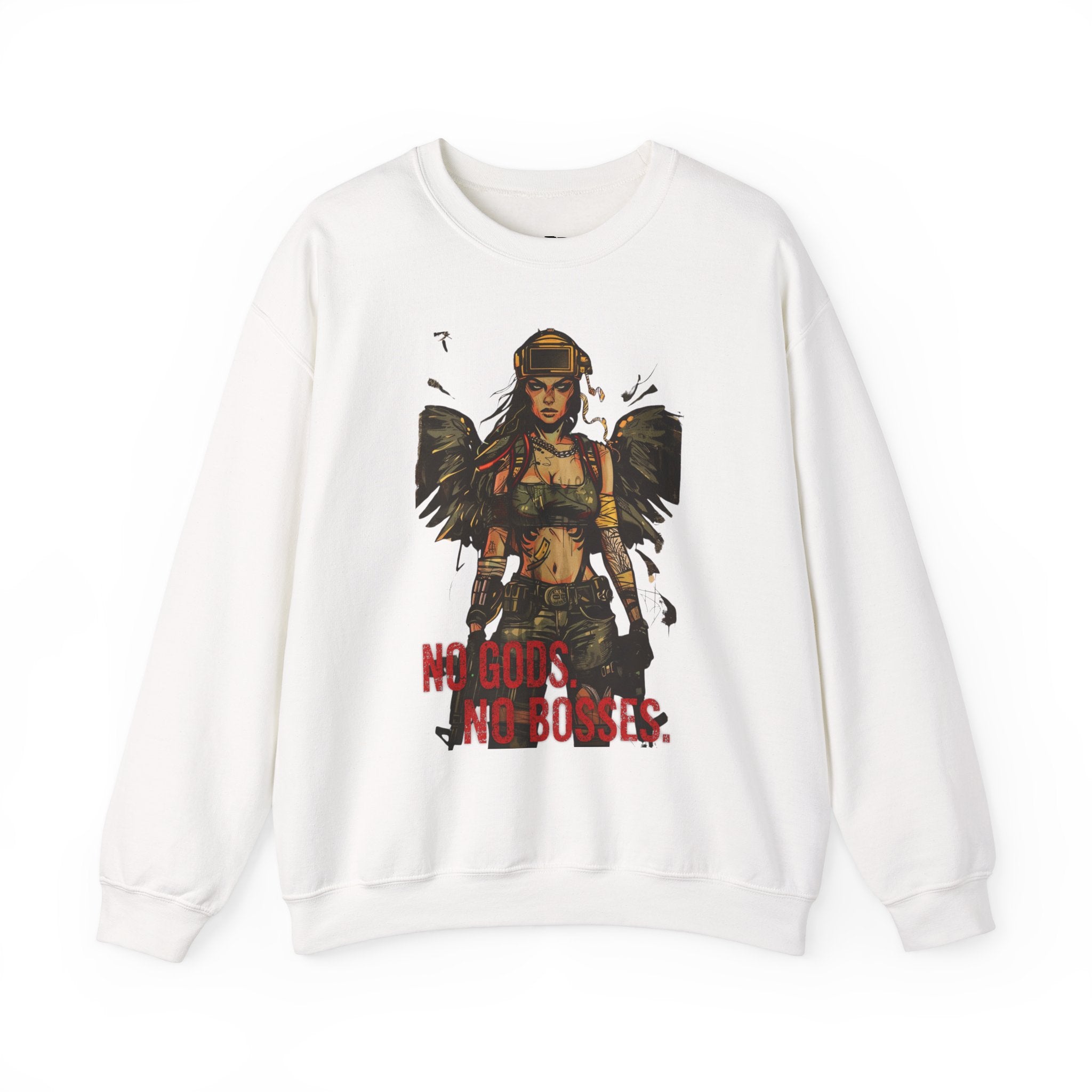 No Gods No Bosses Unisex Crewneck Sweatshirt - Empowering Streetwear for Rebels - Riff Raff Wear