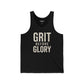 Grit Before Glory Unisex Jersey Tank - Motivational Workout Apparel - Fitness - Riff Raff Wear