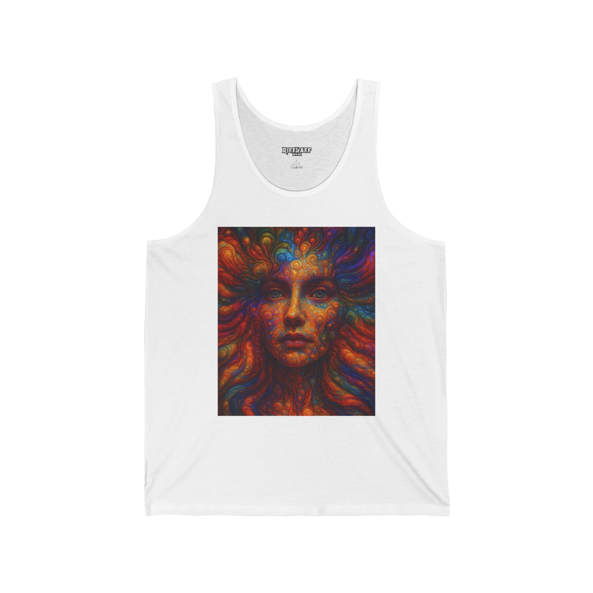 Colorful Artistic Unisex Jersey Tank - Vibrant Design for Creative Souls - Riff Raff Wear