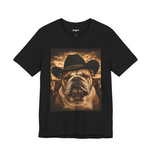 Bulldog Cowboy T‑Shirt  Vintage Western Dog Graphic Tee - Riff Raff Wear