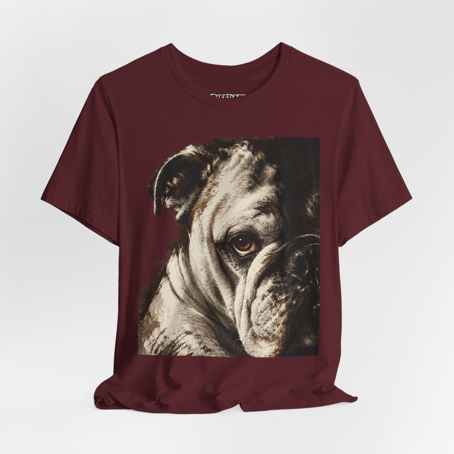 Bulldog Portrait T-Shirt Vintage Sepia Dog Graphic Tee