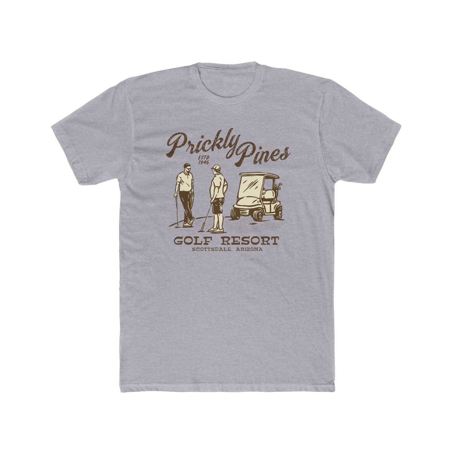 Prickly Pines Golf Resort Unisex Cotton Crew Tee - Perfect for Golf Lovers! - Riff Raff Wear Underground