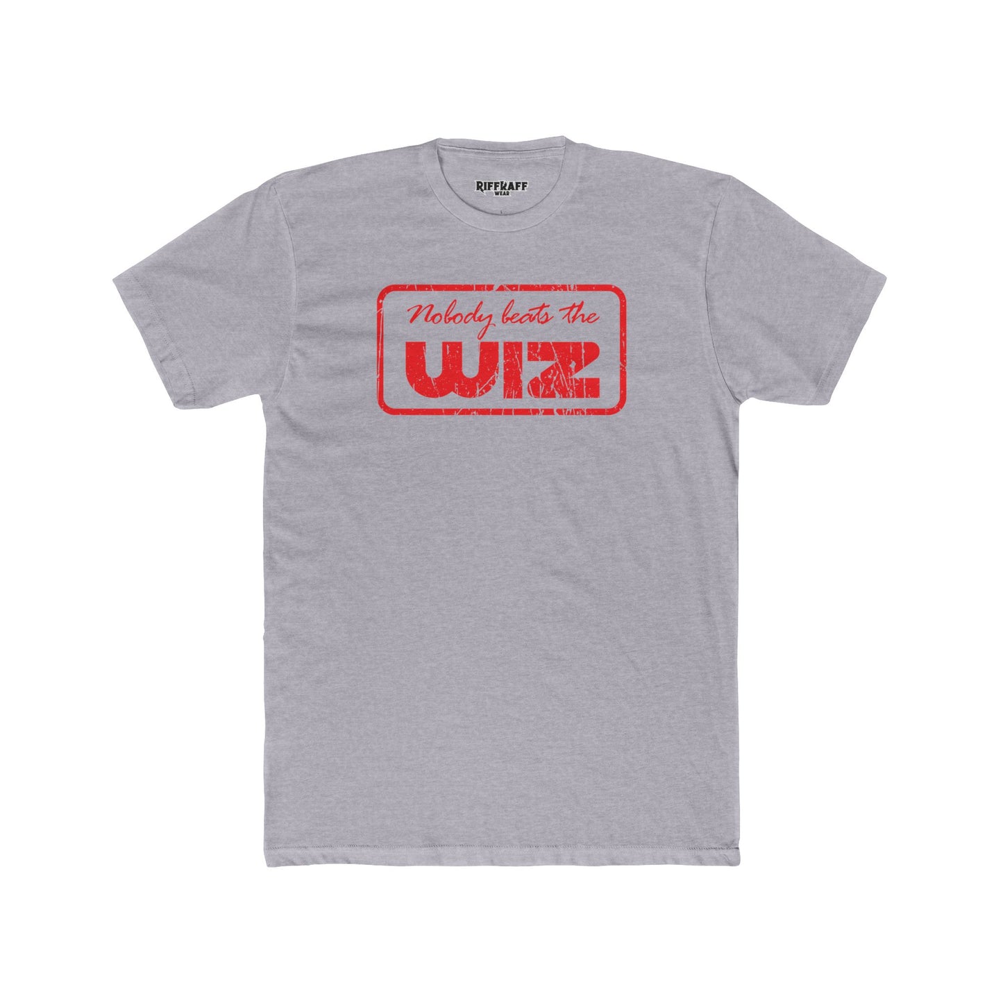 Nobody Beats The Wiz Unisex Cotton Crew Tee - Retro Retail T-Shirt - Riff Raff Wear