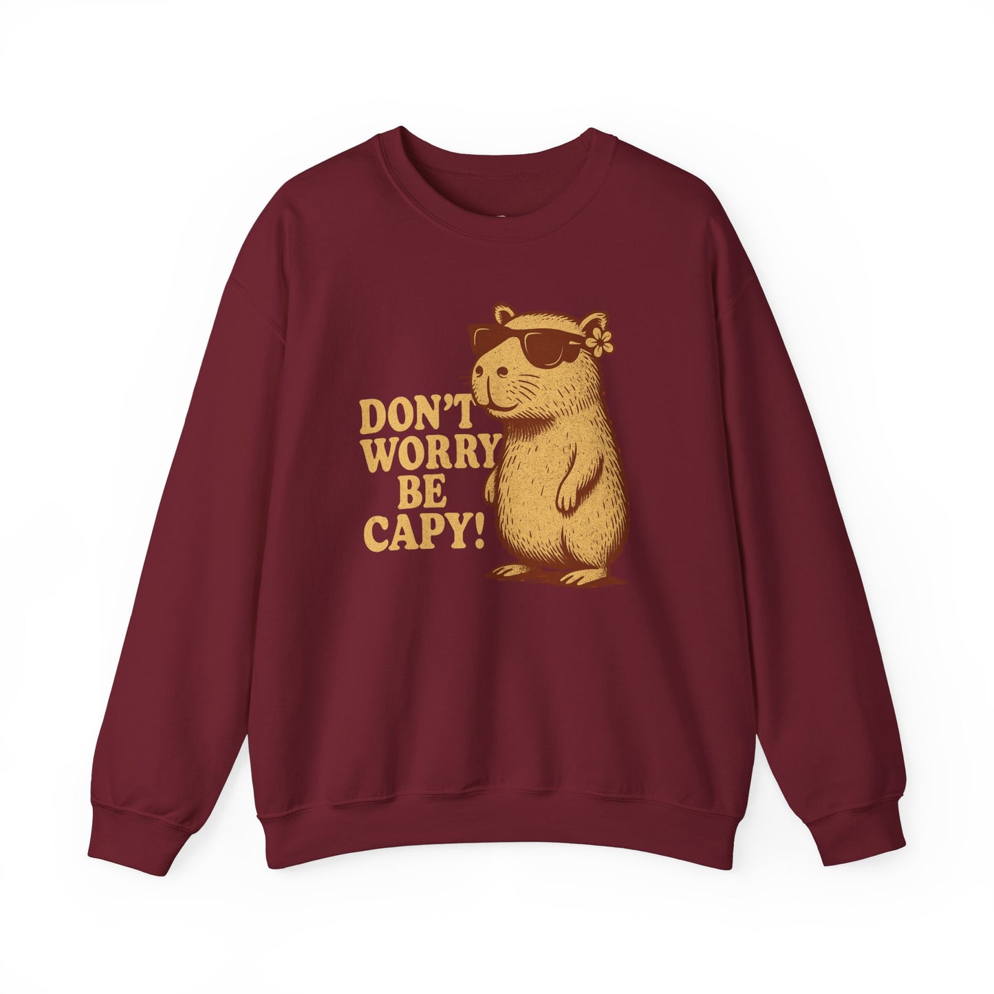 Don't Worry Be Capy! - Unisex Heavy Blend Crewneck Sweatshirt - Riff Raff Wear